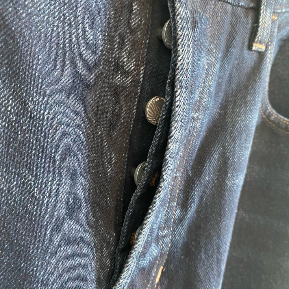 Outerknown Dark Wash High Rise Button Fly Straight Leg Jeans Size 27 - Picture 5 of 8